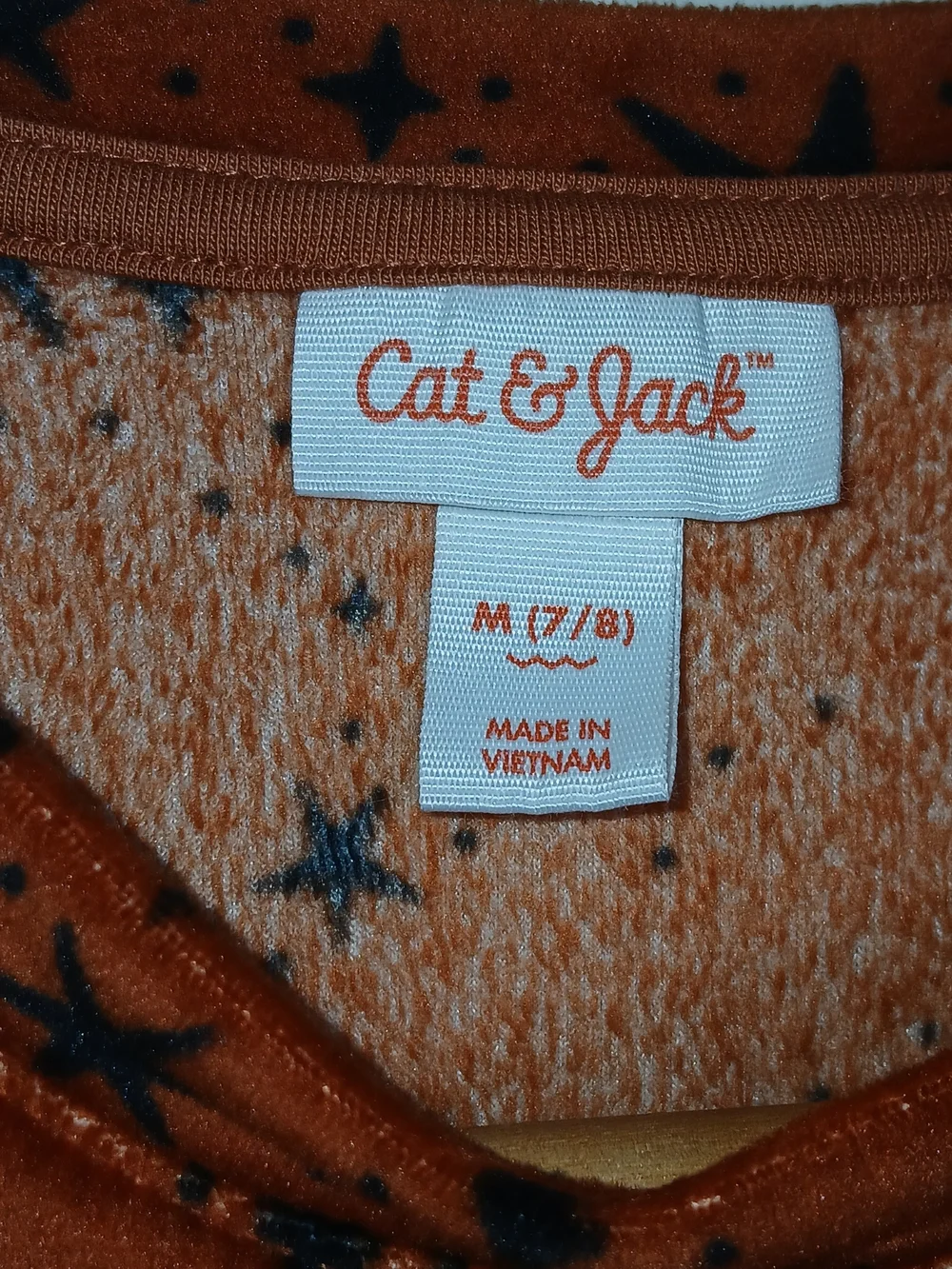 Cat & Jack Rust Orange Velour Star Print Pullover